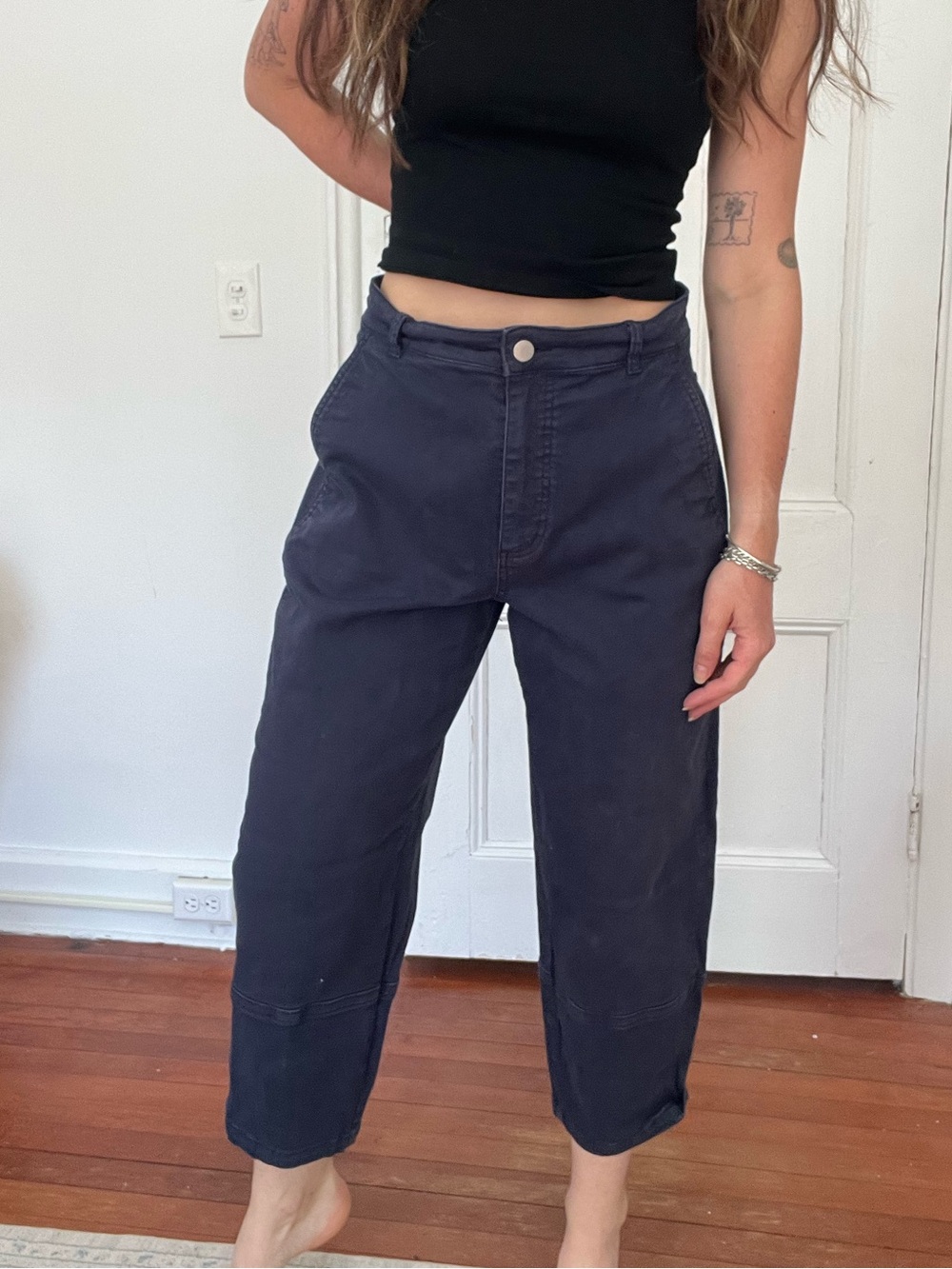 Everlane Utility Barrel Pants in Navy